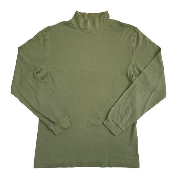 L.L. Bean Mock Neck Undershirt 100% Cotton Layering Piece Hiking Outdoor - Picture 1 of 6